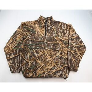 Hatchie Bottom Outdoor Men's Camo Duck Hunting Medium 1/4 Zip Pullover Very Warm